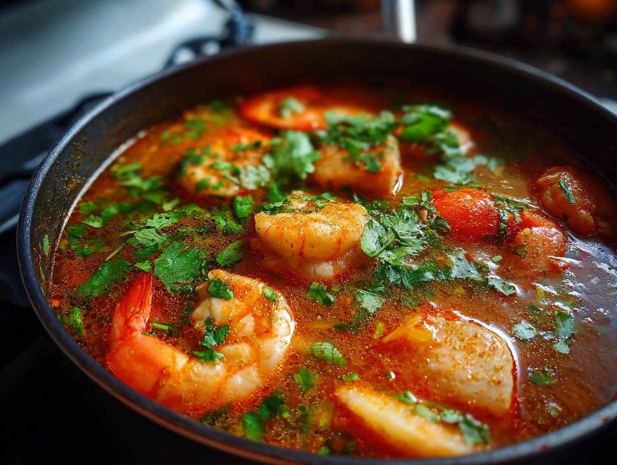 thai tom yum soup seafood