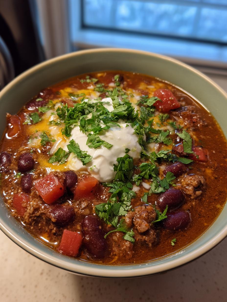 three bean chili soup - detail 1
