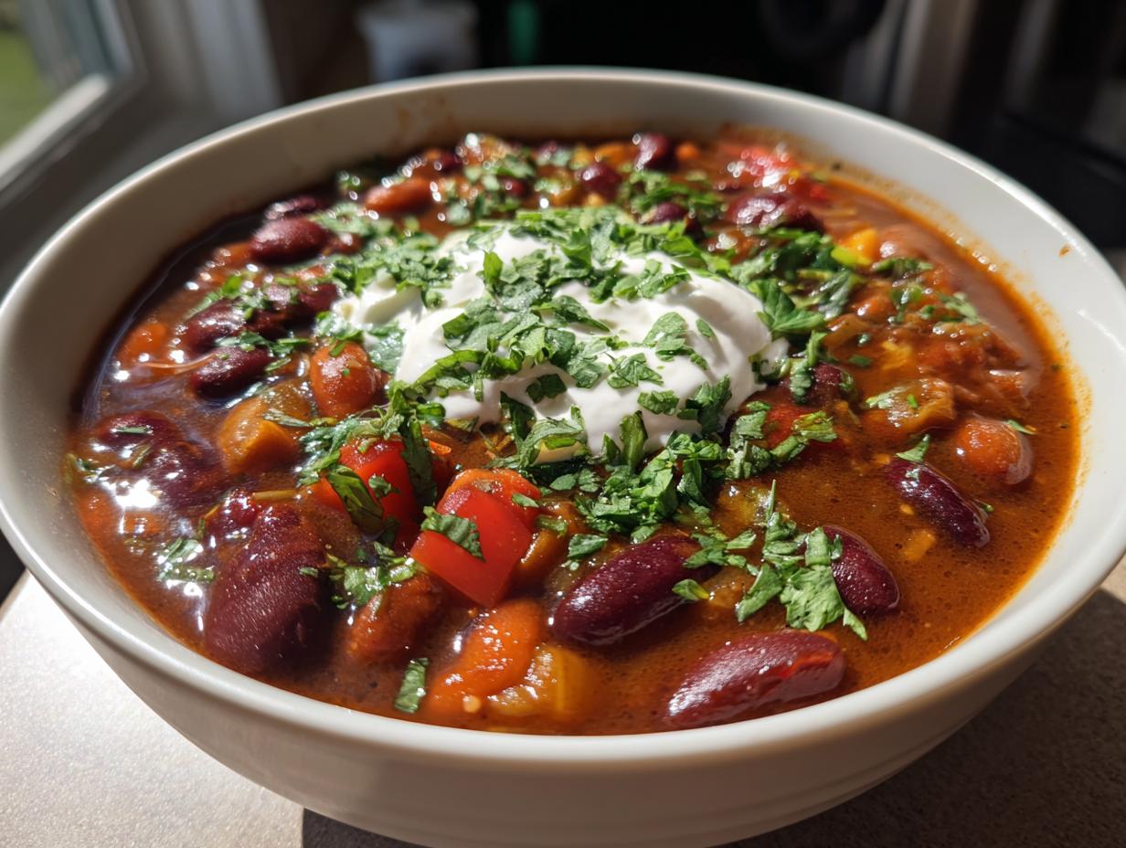 three bean chili soup