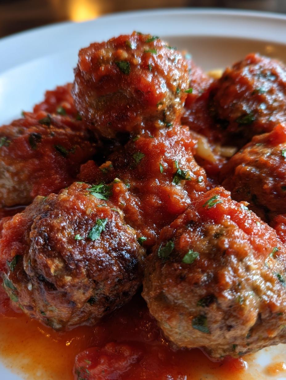 turkey meatballs marinara sauce - detail 1