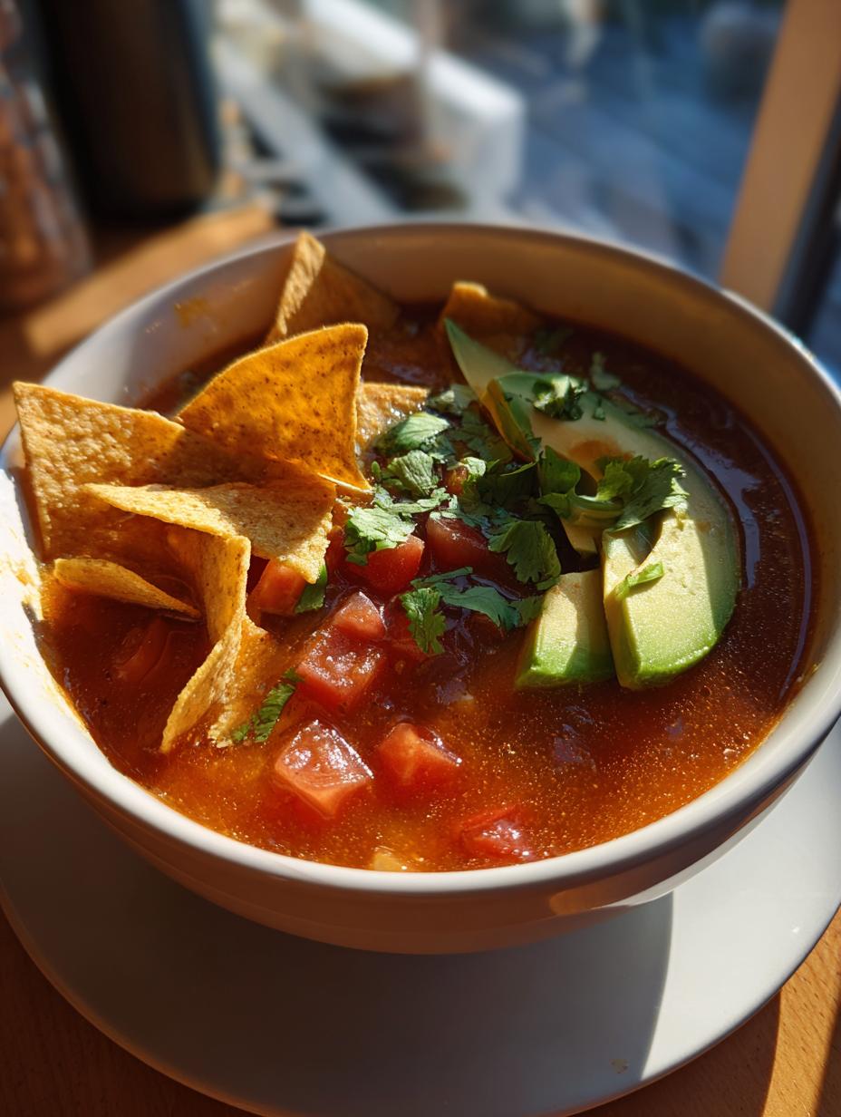 vegan tortilla soup - detail 1