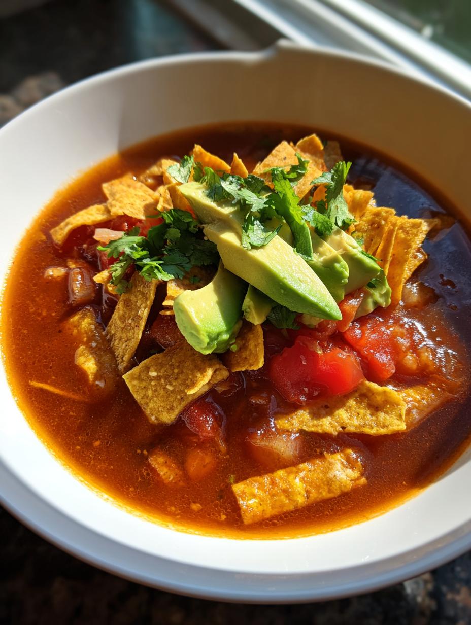 vegan tortilla soup - detail 2