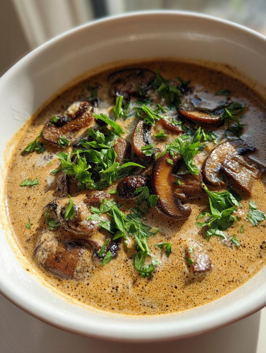 wild mushroom soup creamy - detail 2