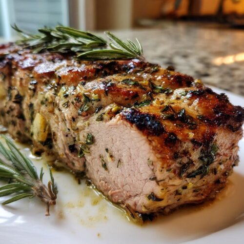 Air Fryer Garlic Rosemary Lamb Loin