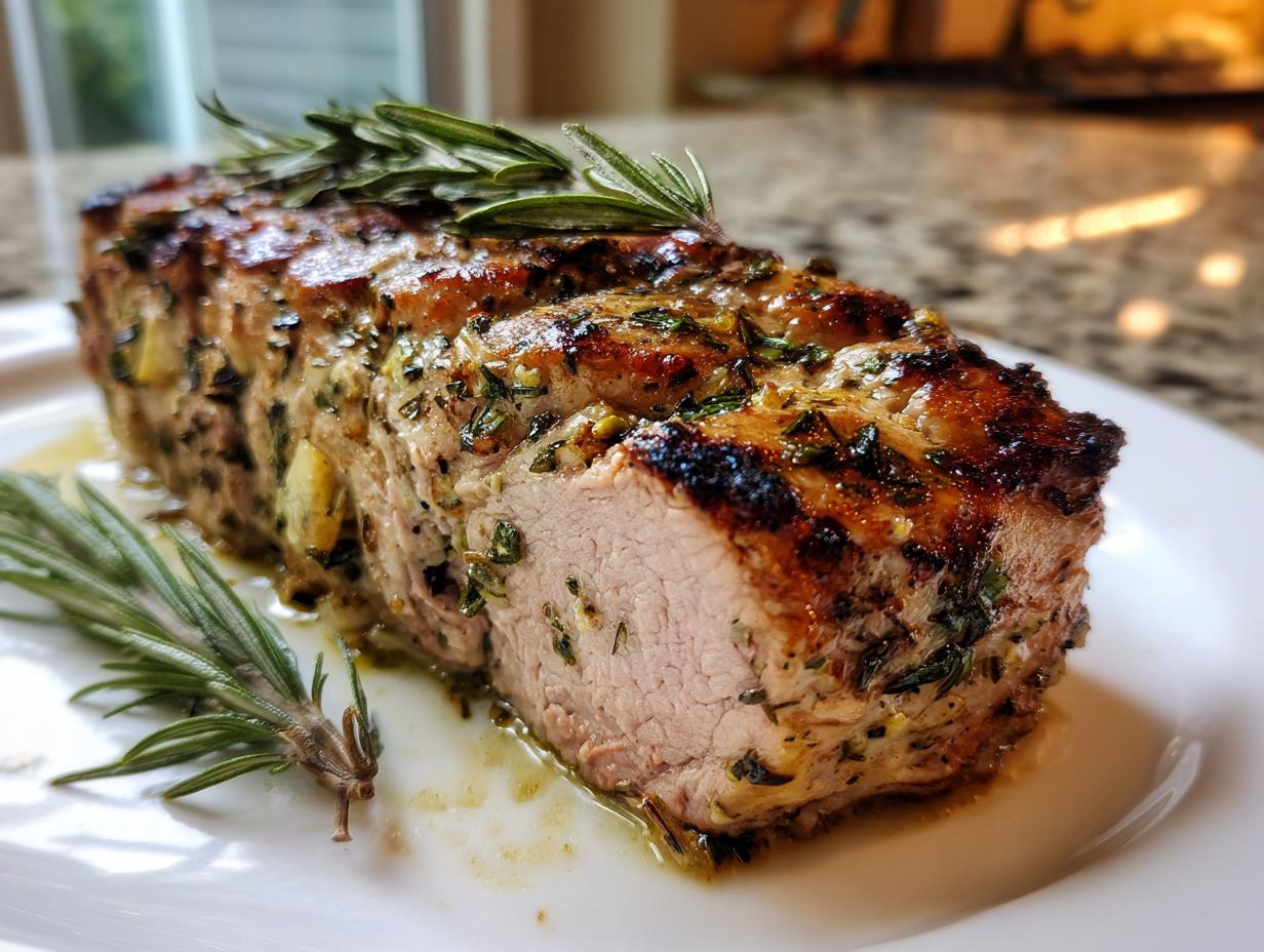 Air Fryer Garlic Rosemary Lamb Loin