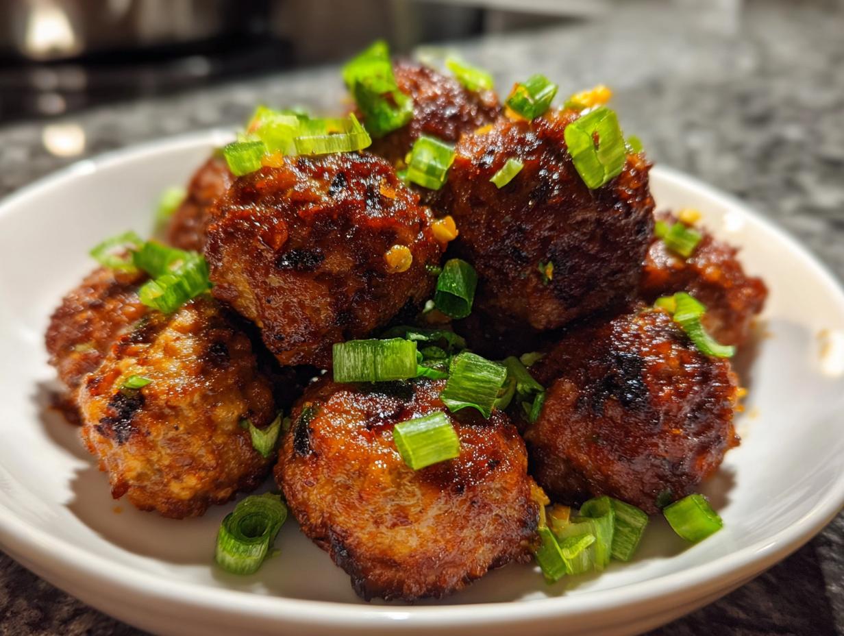 Air Fryer Ginger Soy Chicken Meatballs