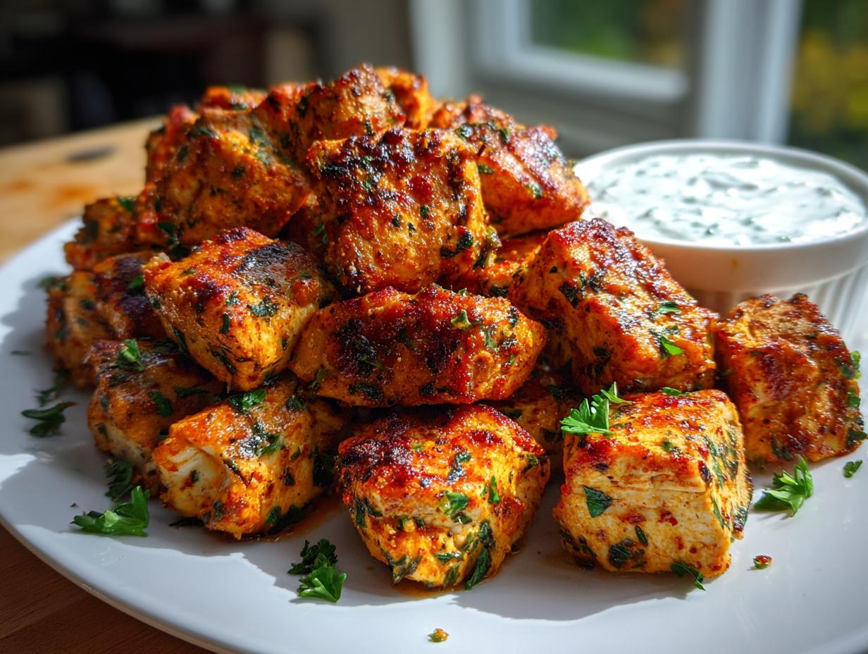 Air Fryer Greek Chicken Souvlaki