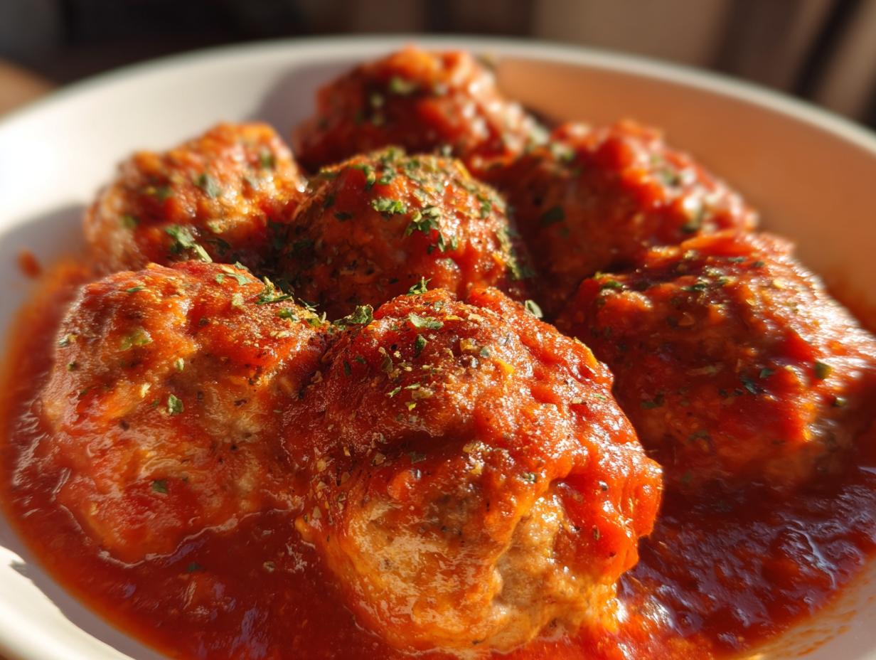 Baked Chicken Meatballs in Sauce