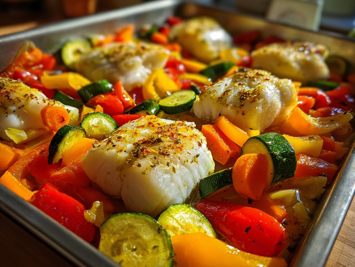 Baked Fish with Vegetable Medley