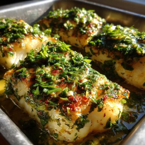 Baked Halibut with Herbs (35g Protein)