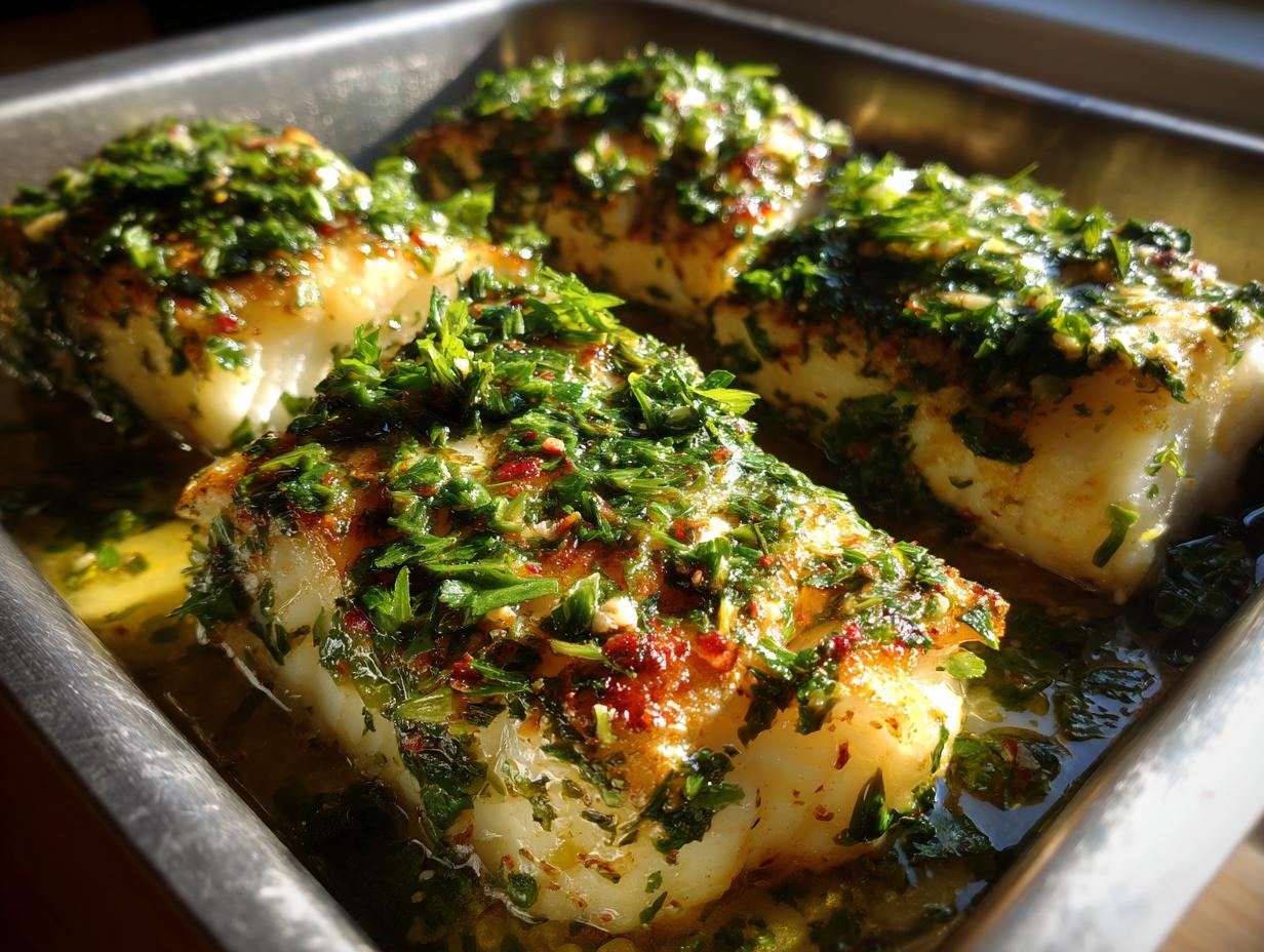 Baked Halibut with Herbs (35g Protein)