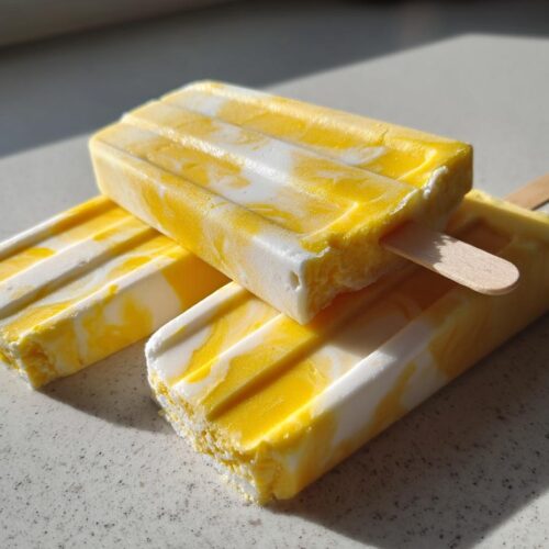 Cottage Cheese Mango Lassi Popsicles