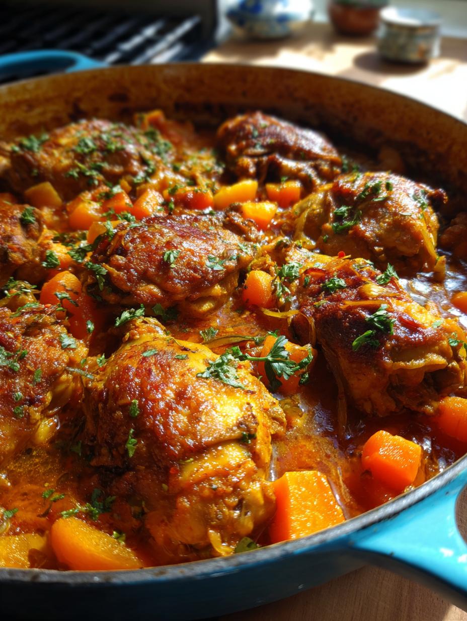 Moroccan Chicken Tagine with Apricots - detail 1
