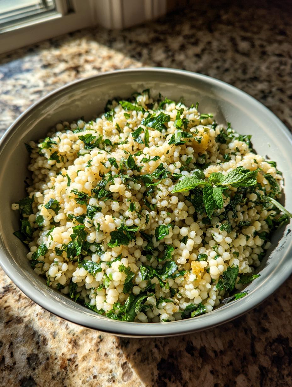 Pearl Couscous with Herbs - detail 1