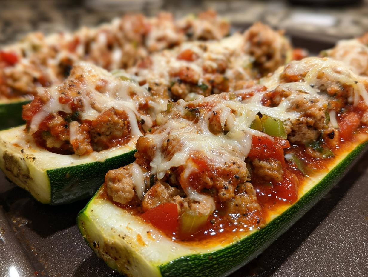 Turkey Stuffed Zucchini Boats