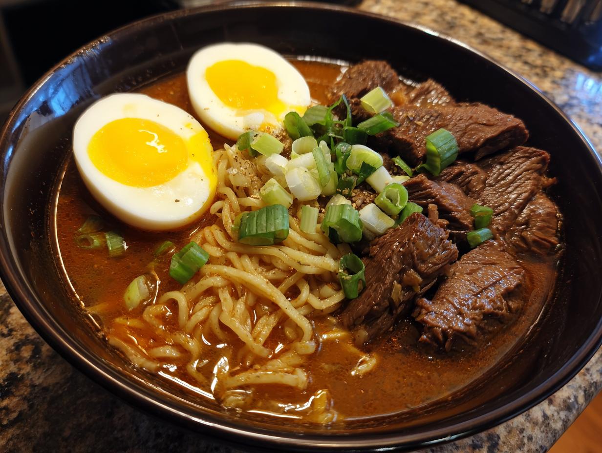 beef ramen noodle soup