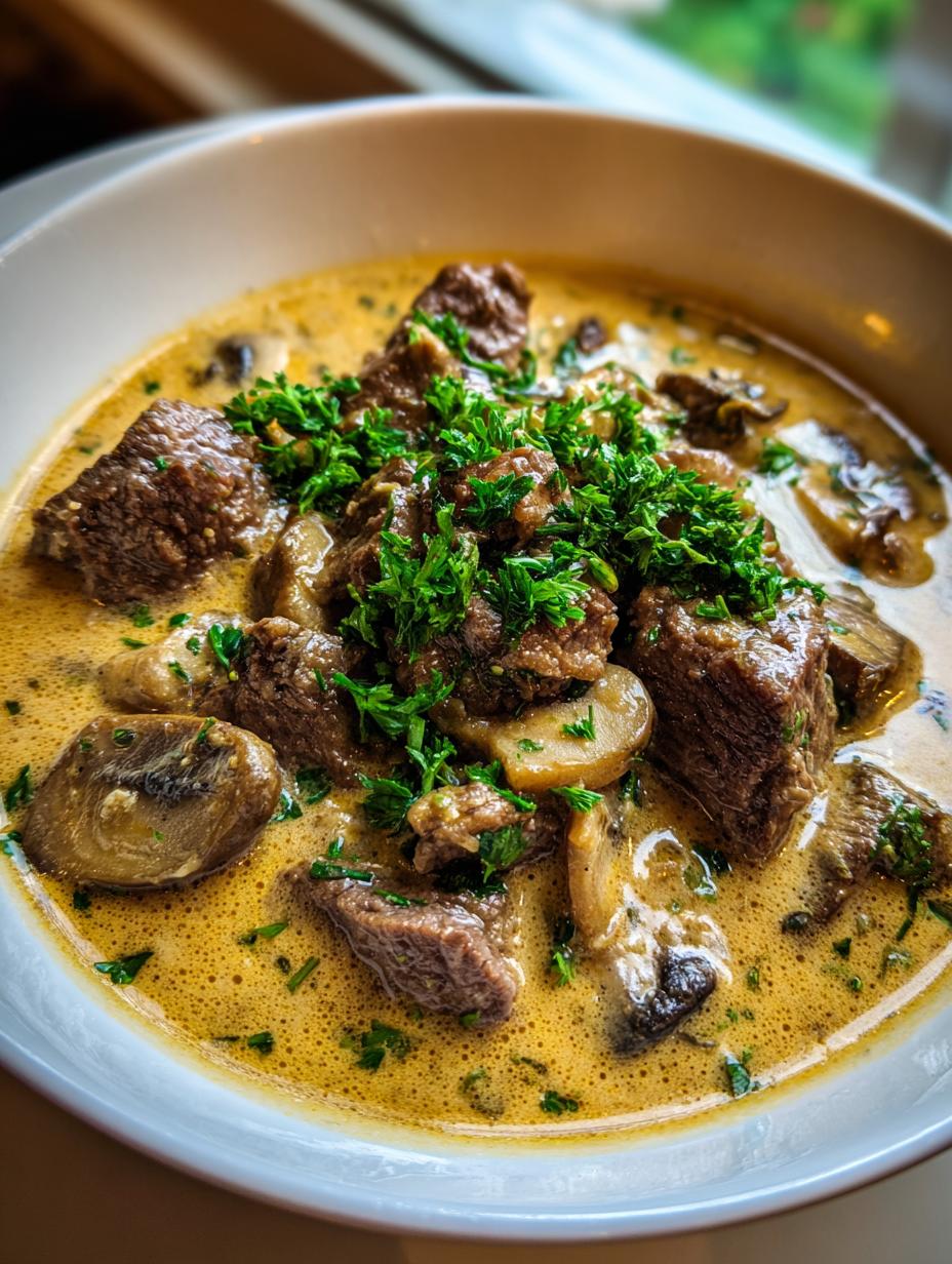 beef stroganoff soup creamy - detail 1