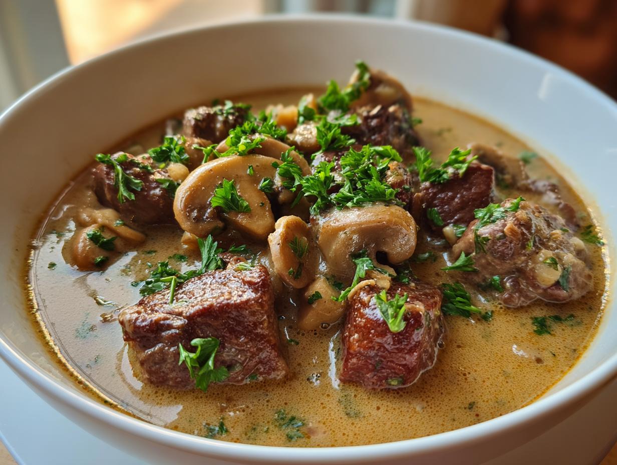 beef stroganoff soup creamy
