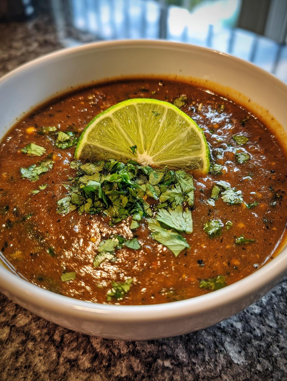 black bean soup cumin lime - detail 1