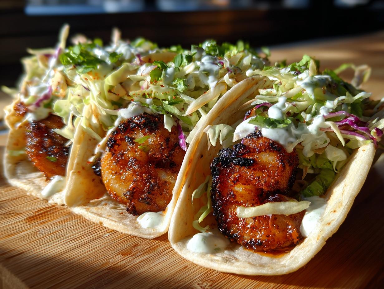 blackened shrimp tacos protein