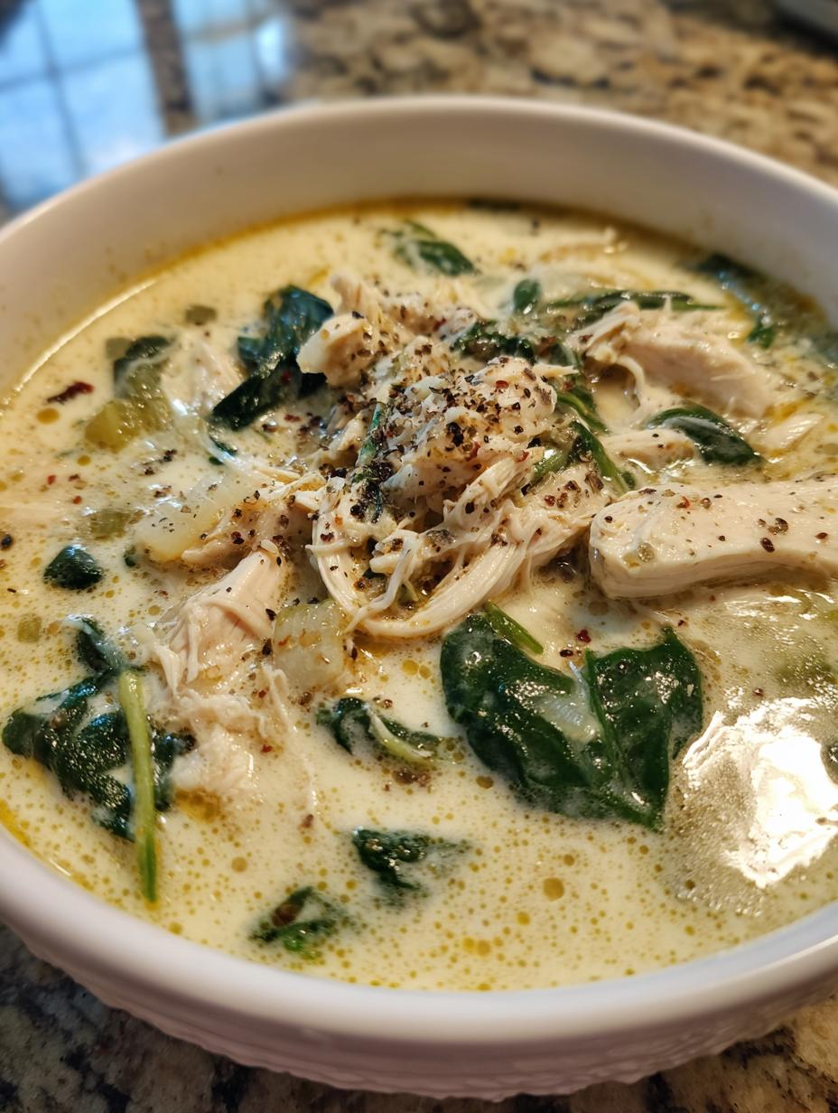 chicken and spinach soup creamy - detail 1