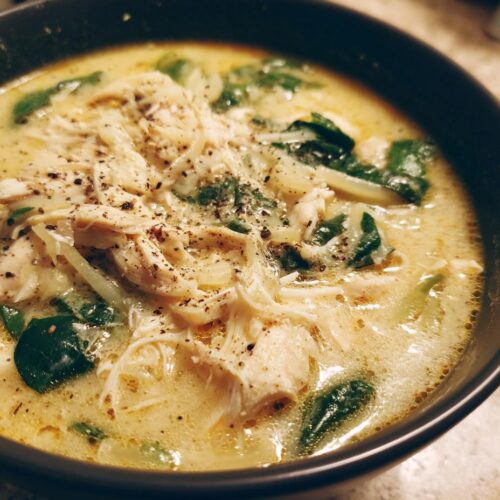 chicken and spinach soup creamy