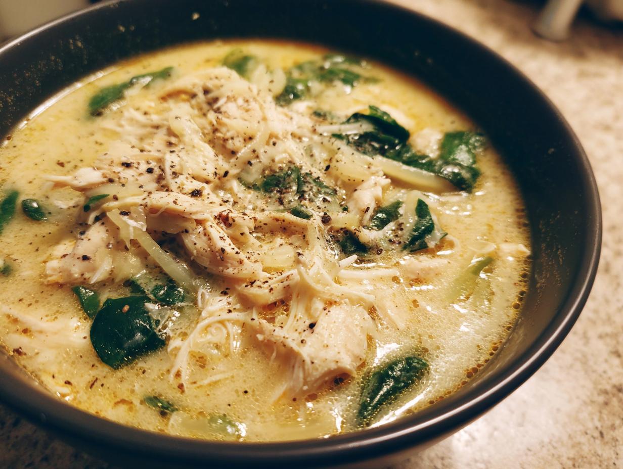 chicken and spinach soup creamy