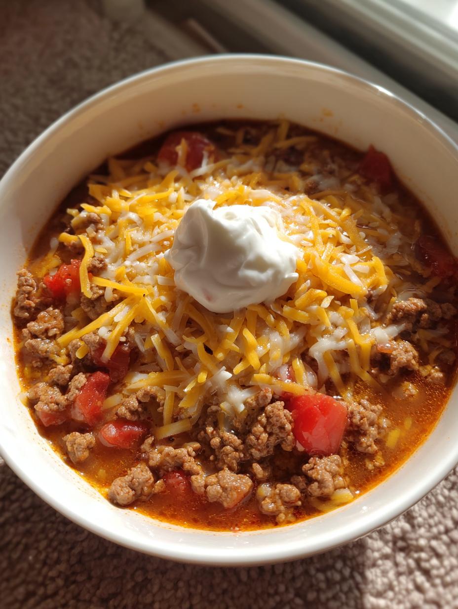chili cheese soup ground beef - detail 1