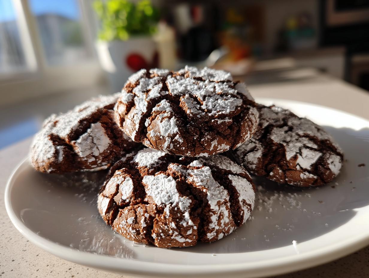 chocolate crinkle cookies festive