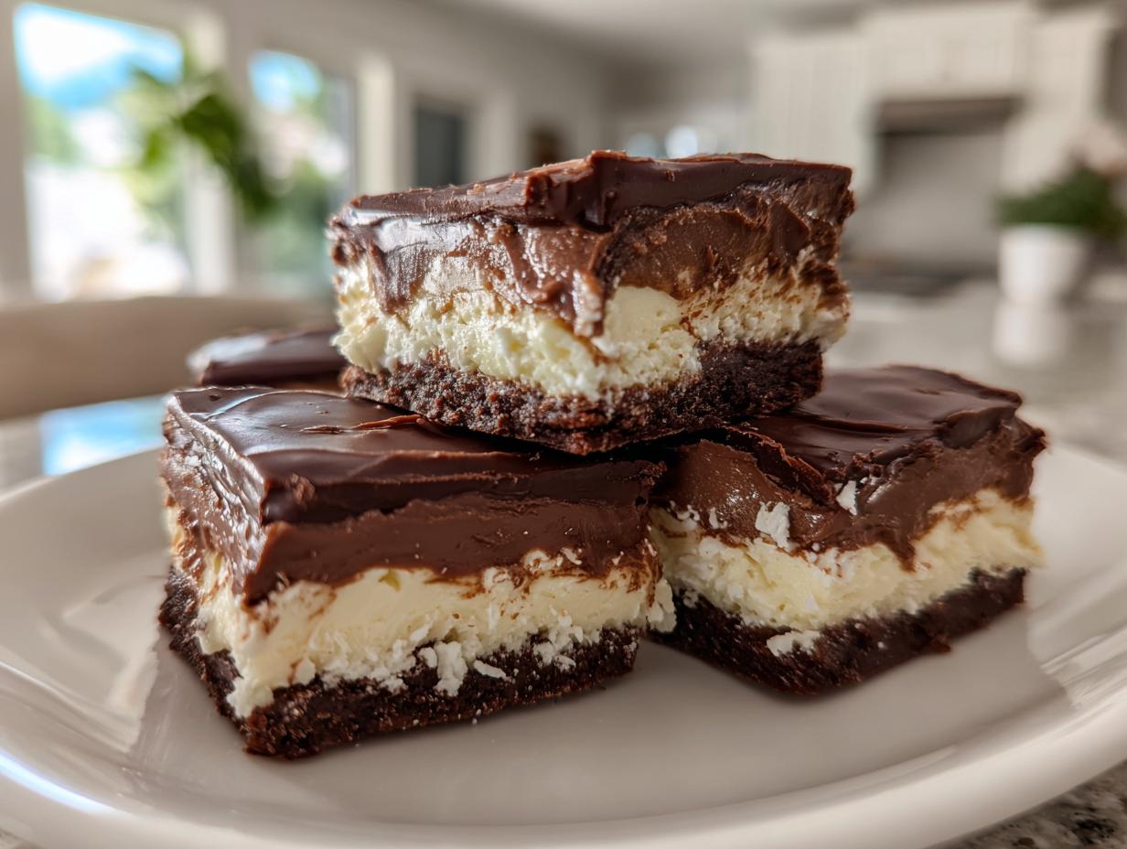 chocolate peppermint cheesecake bars