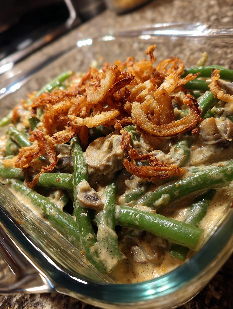 christmas green bean casserole - detail 1