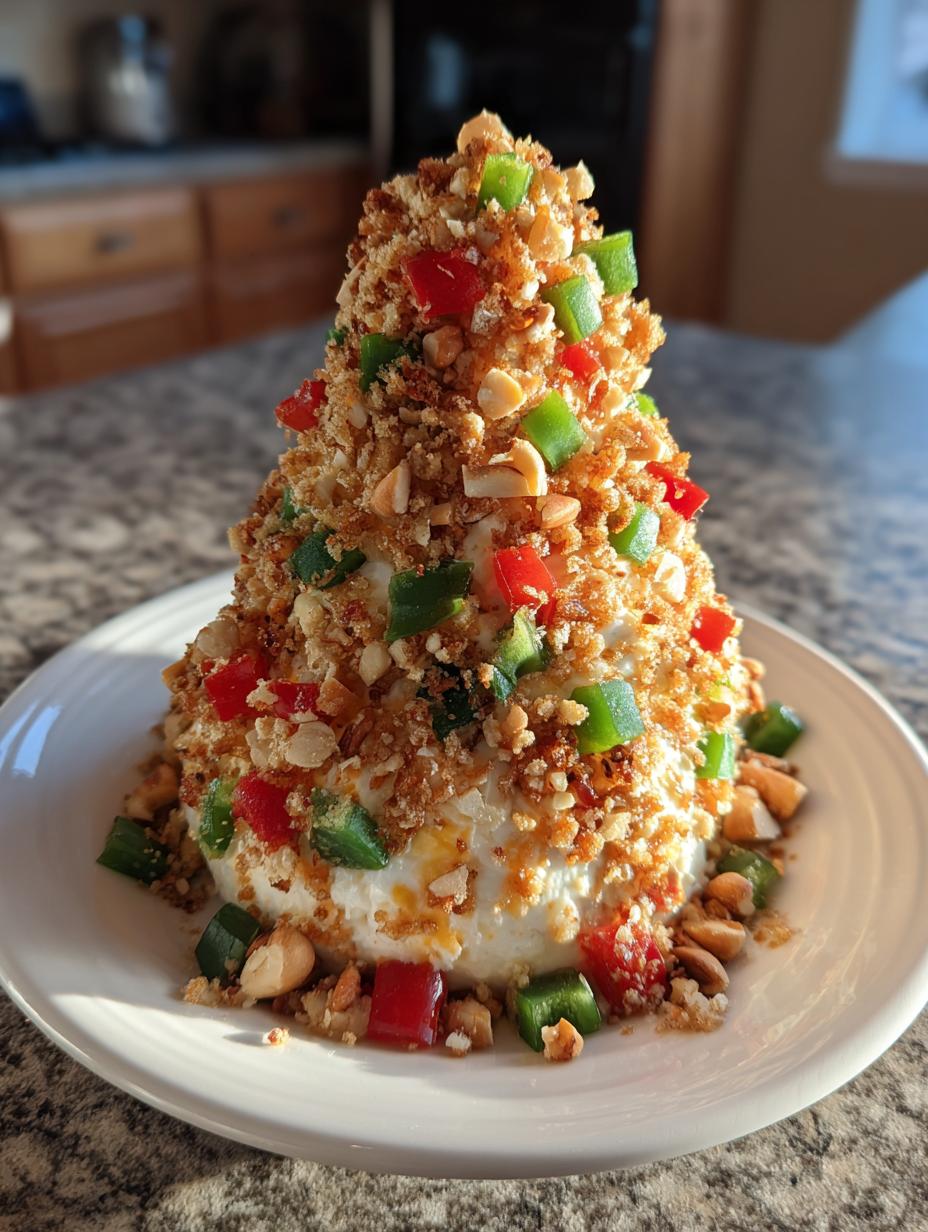 christmas tree cheese ball - detail 1