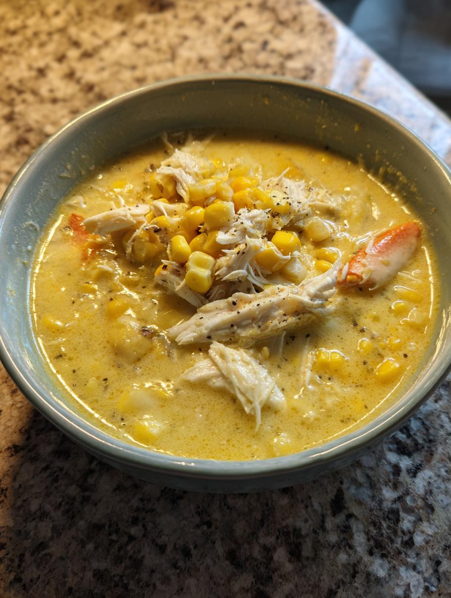 crab and corn chowder - detail 1