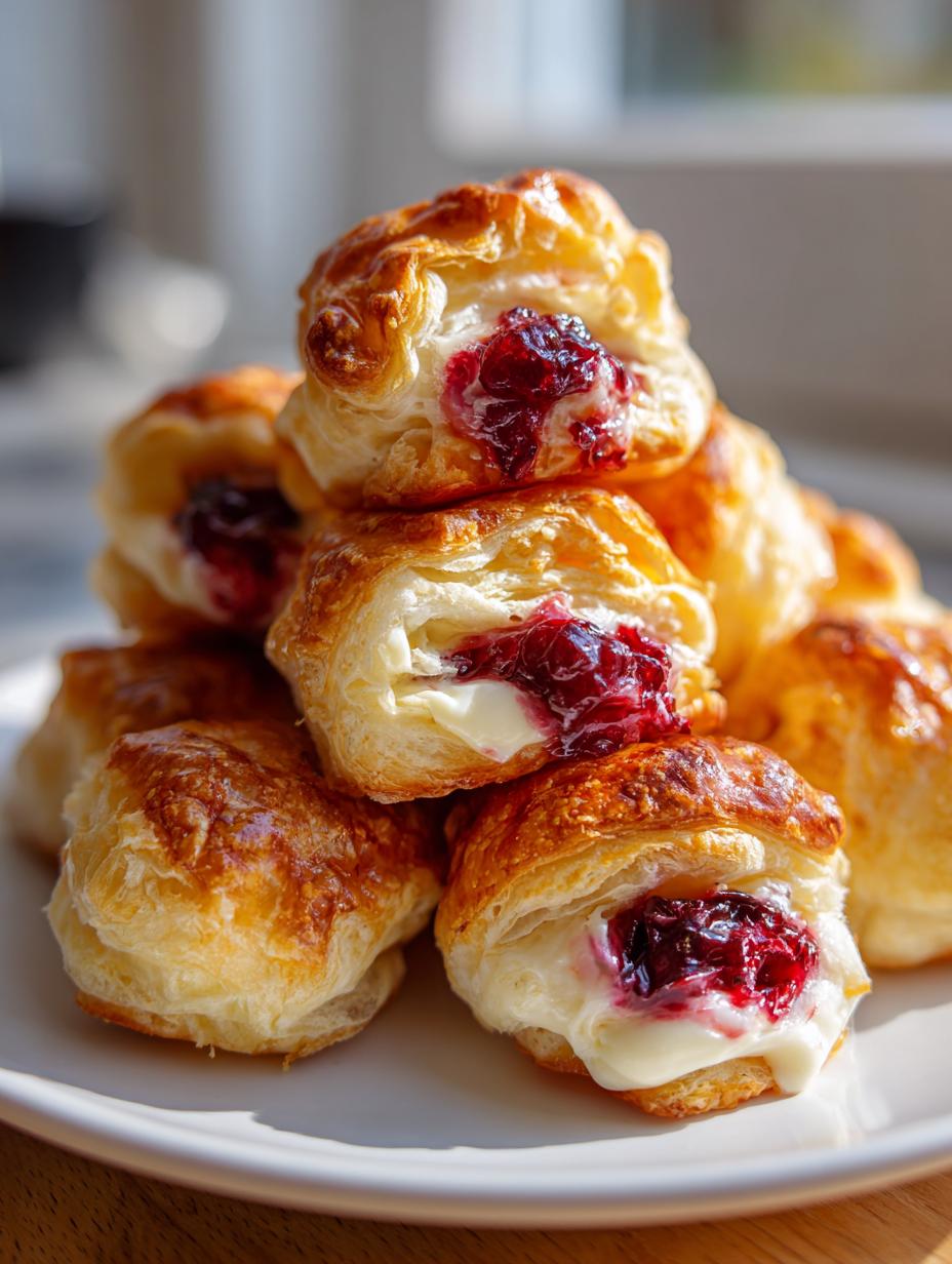 cranberry brie puff pastry bites - detail 1