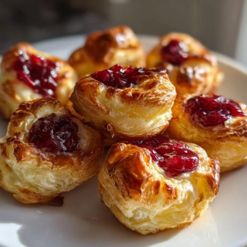 cranberry brie puff pastry bites