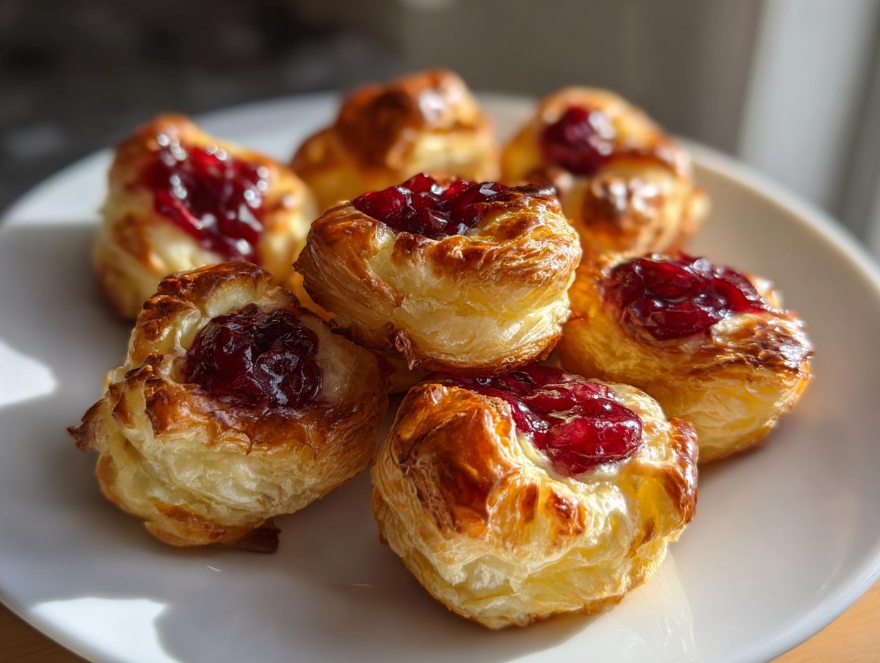 cranberry brie puff pastry bites