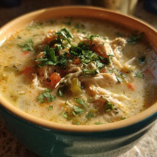creamy chicken poblano soup