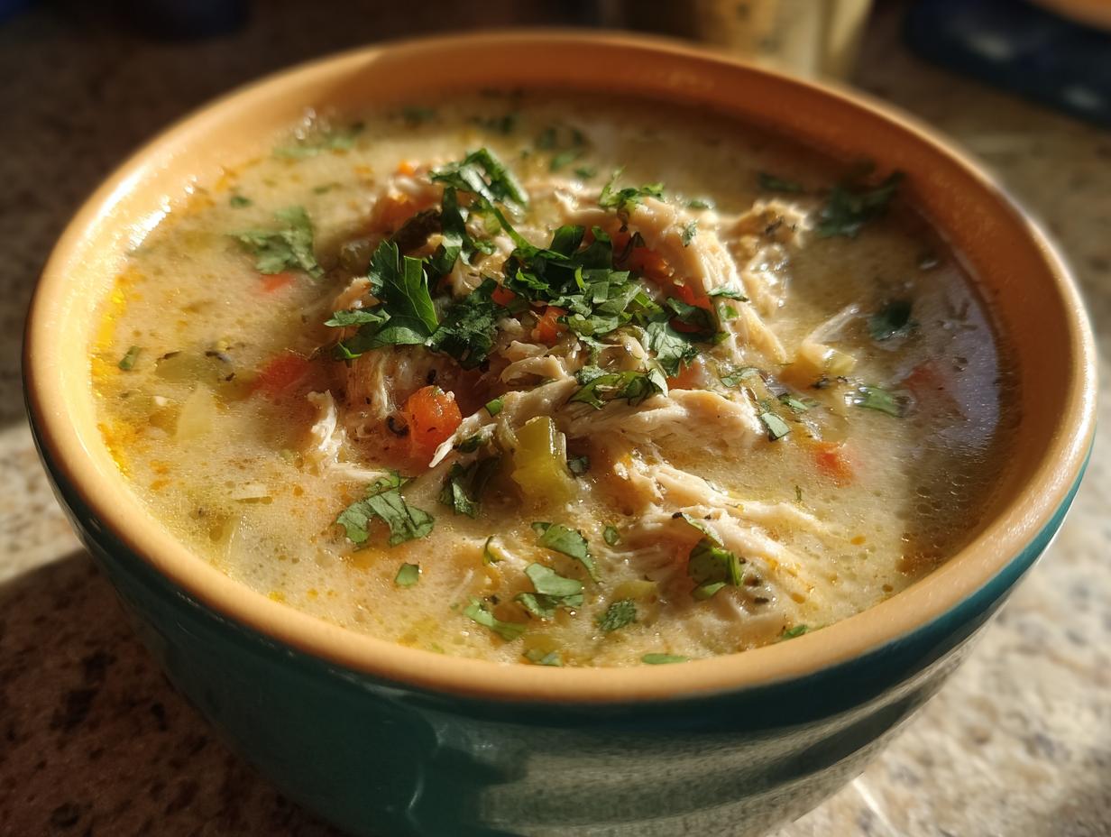 creamy chicken poblano soup