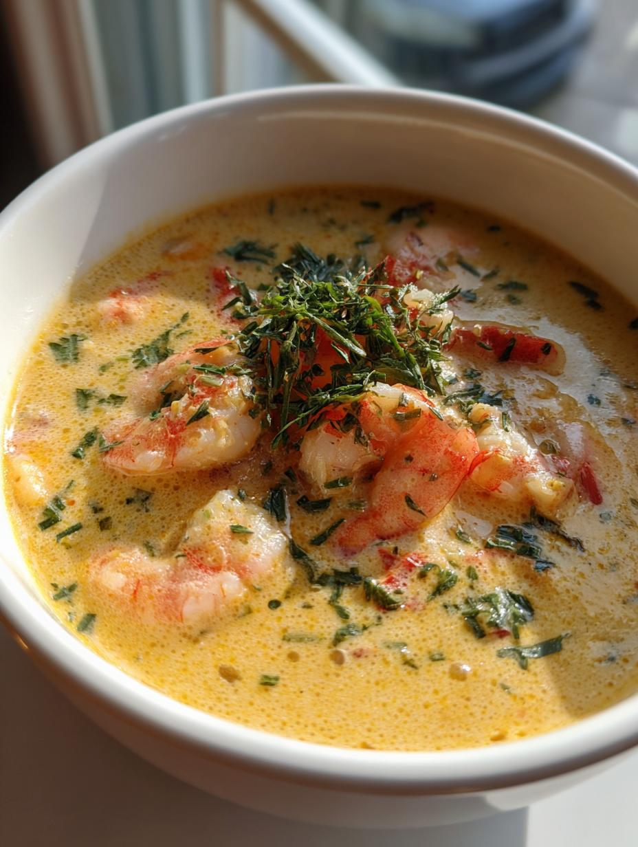 creamy shrimp bisque - detail 1