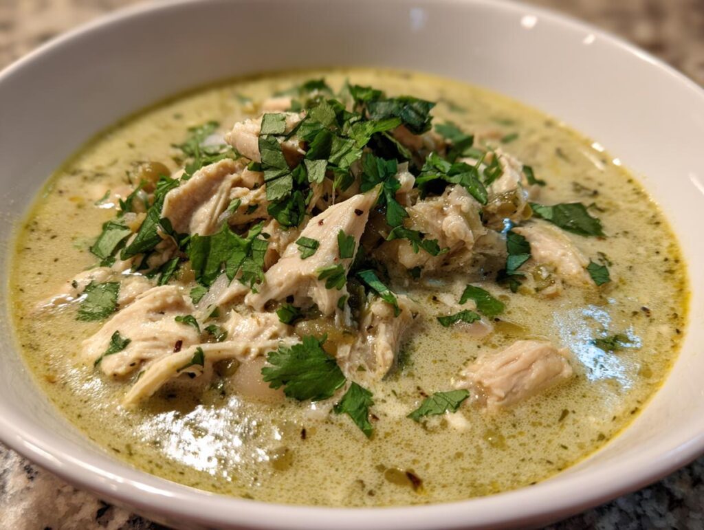 creamy white chicken chili verde