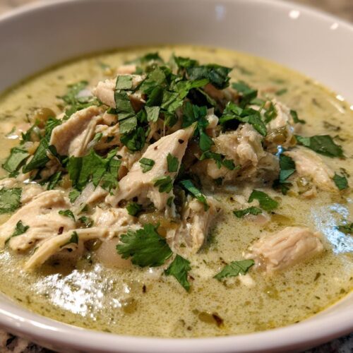 creamy white chicken chili verde