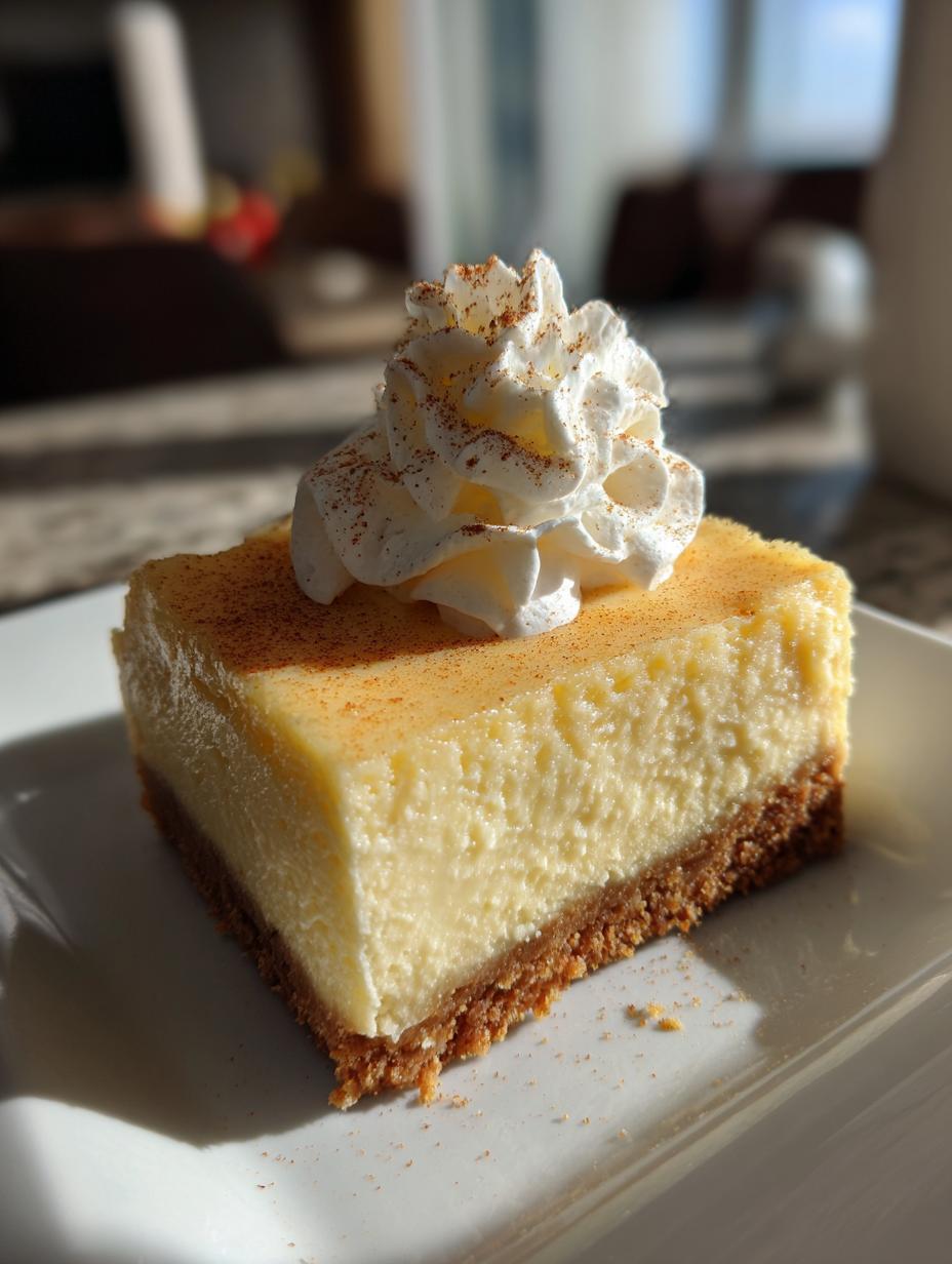 eggnog cheesecake bars - detail 1