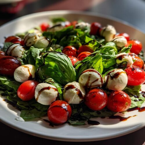 festive caprese skewers wreath