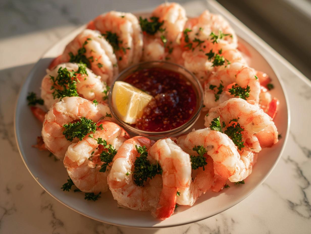 festive shrimp cocktail wreath
