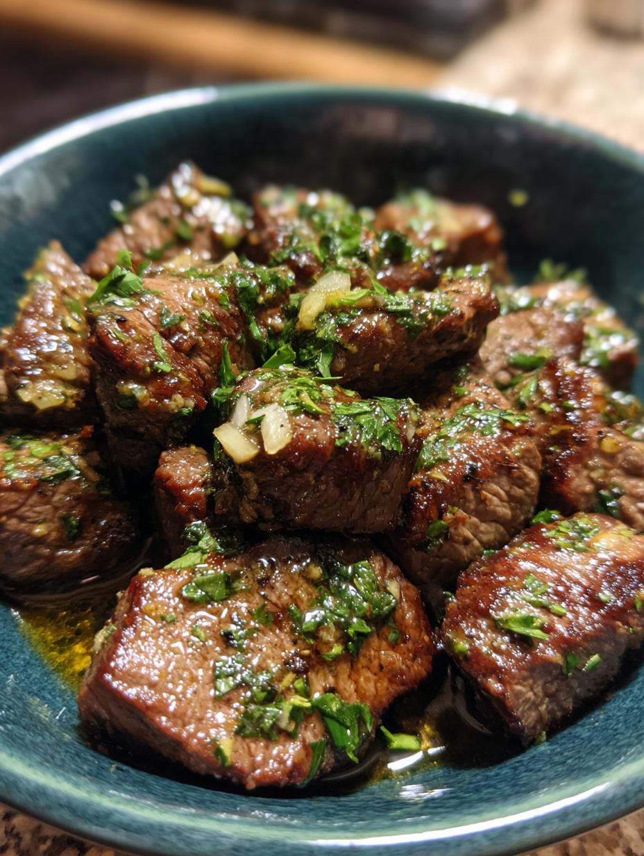 garlic butter sirloin steak bites - detail 1