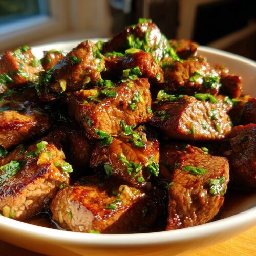garlic butter sirloin steak bites