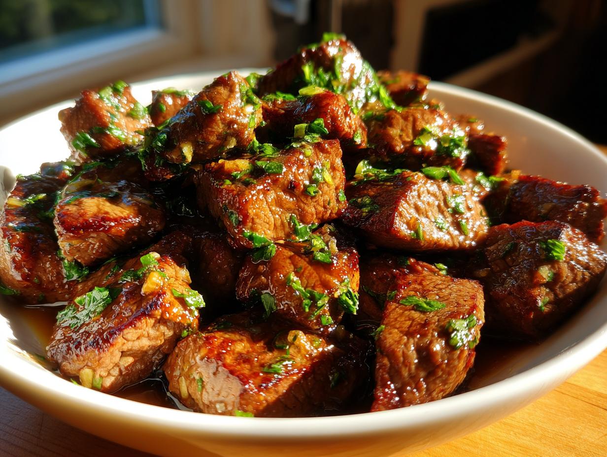 garlic butter sirloin steak bites