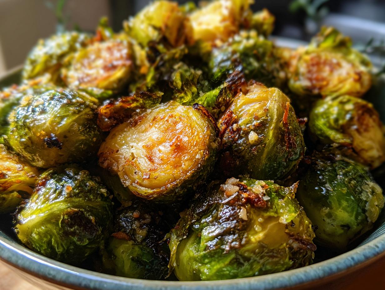 garlic parmesan roasted brussels sprouts
