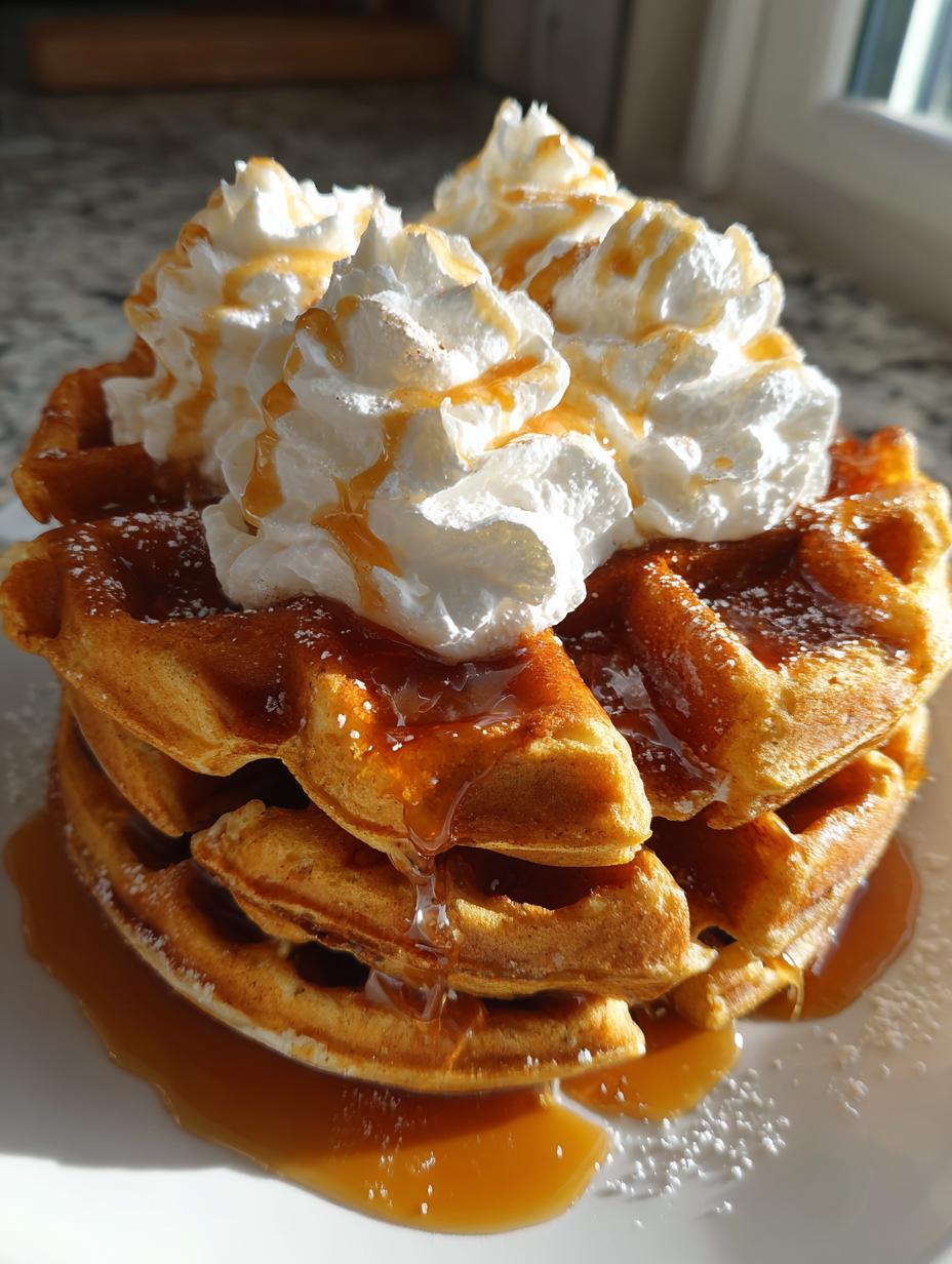 gingerbread waffles whipped cream - detail 1