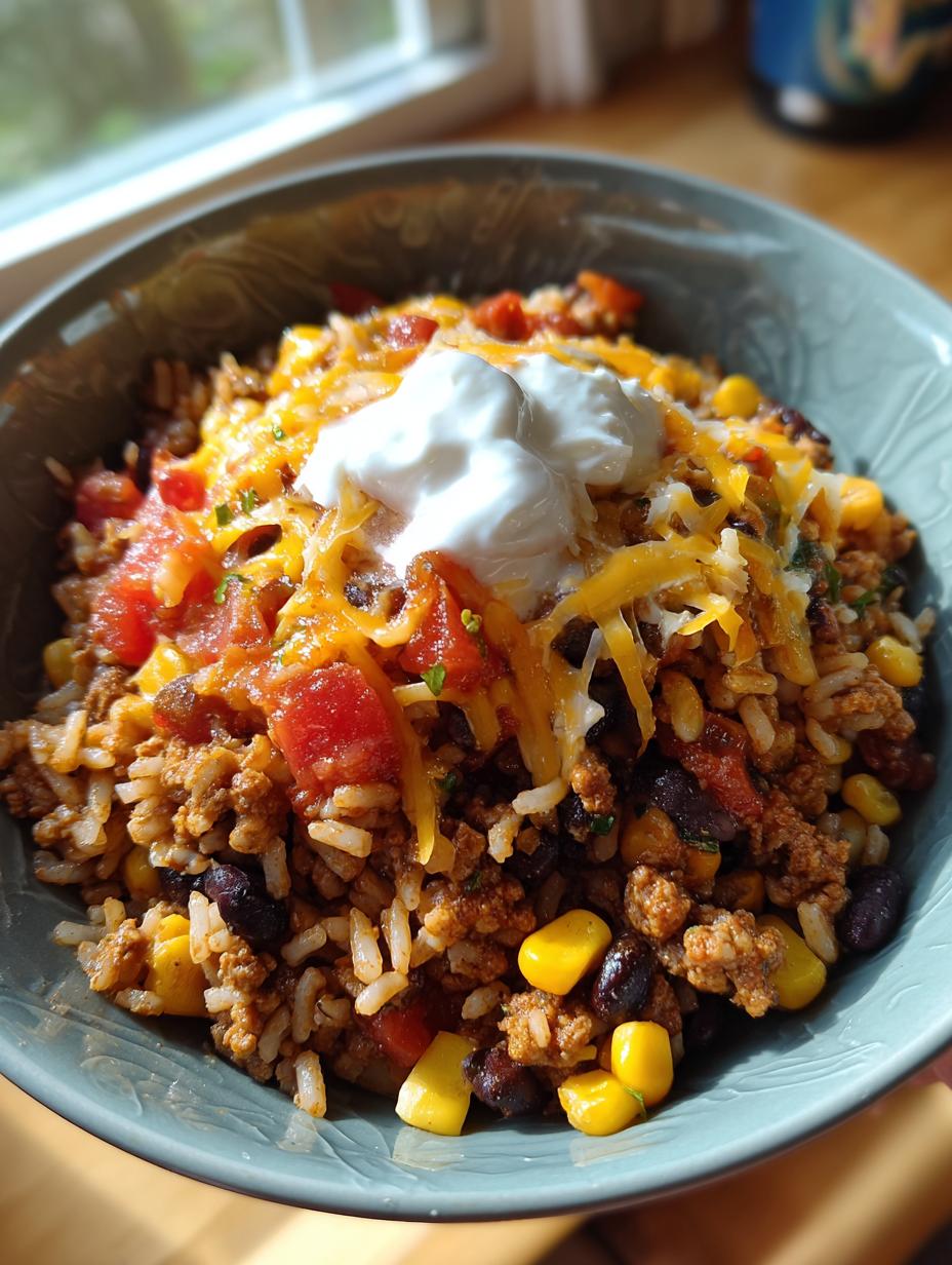 ground turkey taco bowls - detail 1